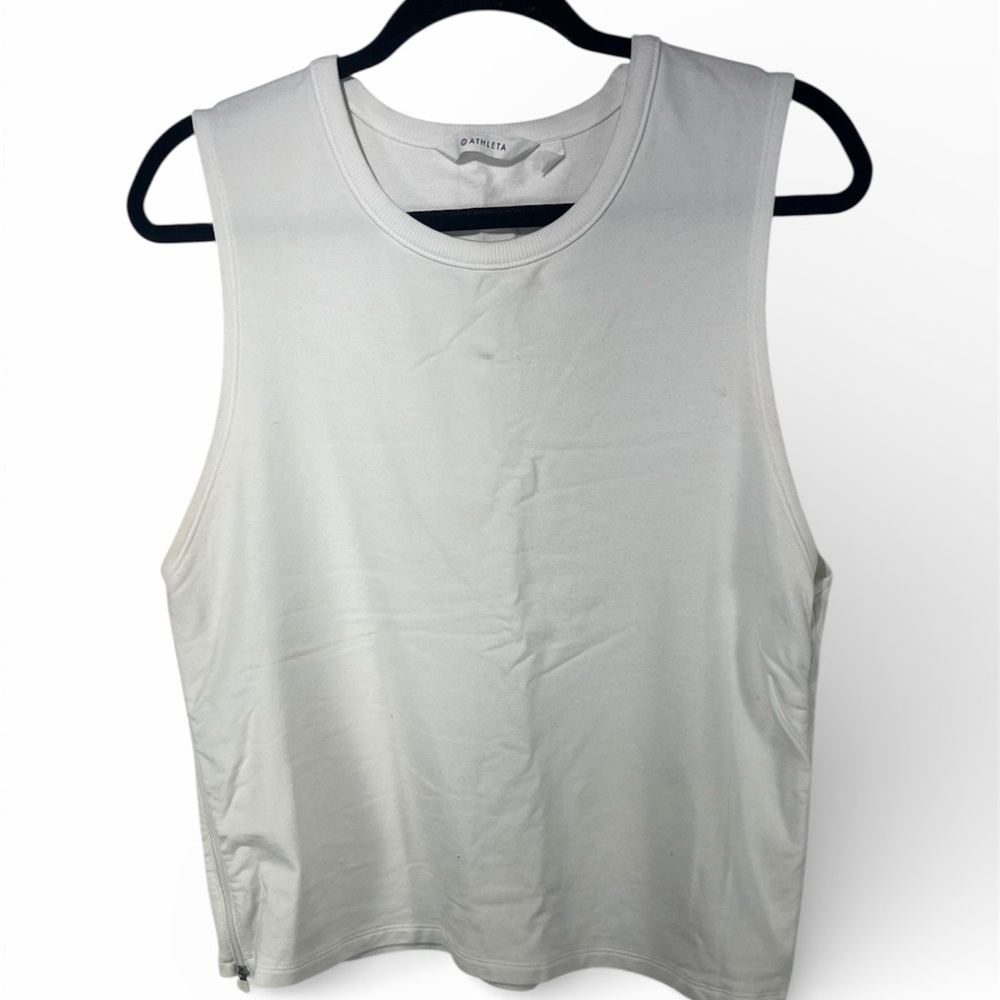Athleta White Muscle Tank Top